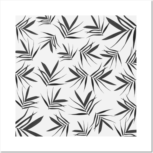 Blackwhite leaves pattern Wall Art by PrintedDreams